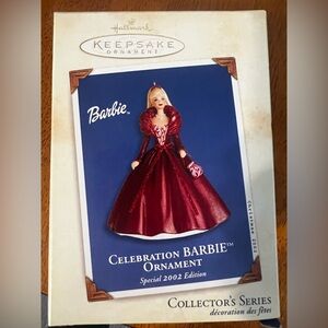 Hallmark Keepsake Celebration Barbie Series Christmas Ornament Barbie 2002 NIB
